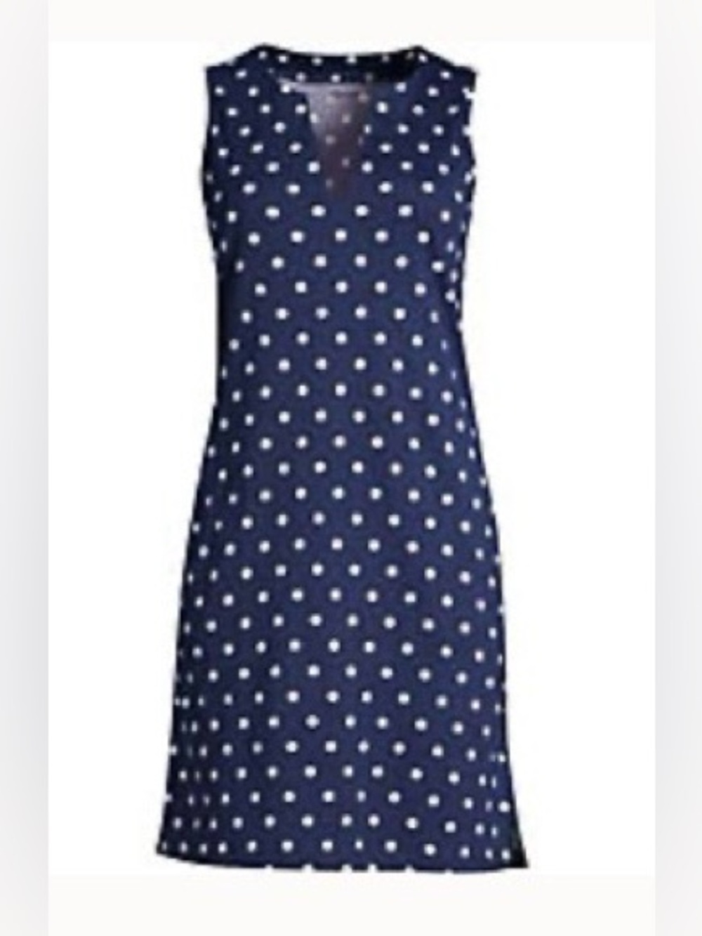 Land’s End Navy Blue Polka Dot Swim Cover-up - 3X